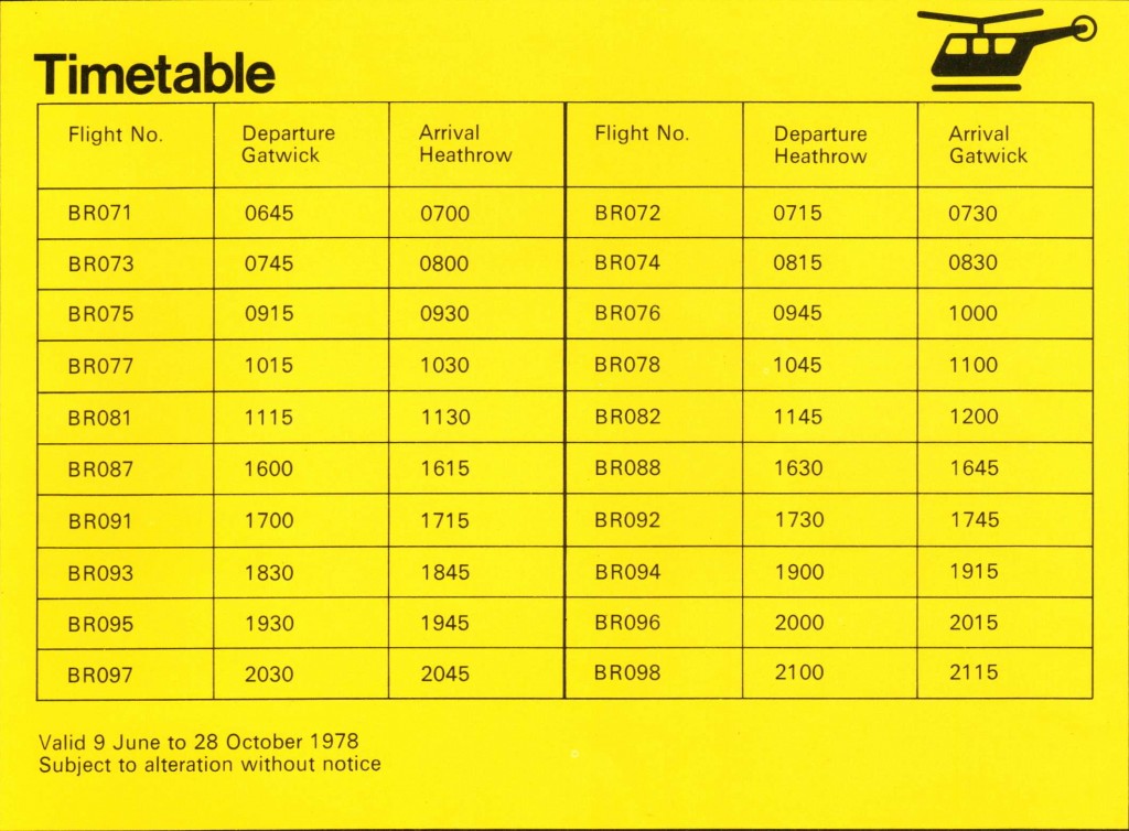 AIRLINK TIMETABLE