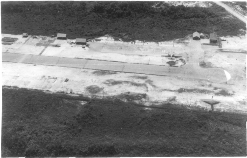Simmanggang Airstrip with 225 Squadron flight office left of centre